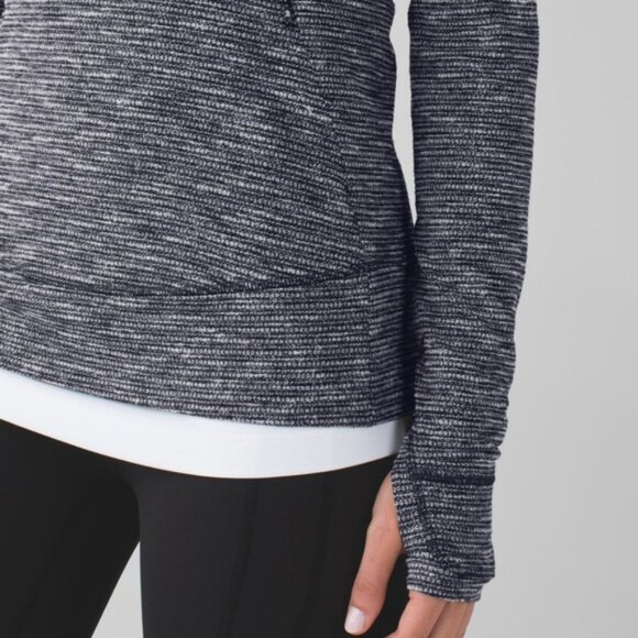 Lululemon Think Fast Pullover Long Sleeve Zip Coco Pique Black - Picture 6 of 12